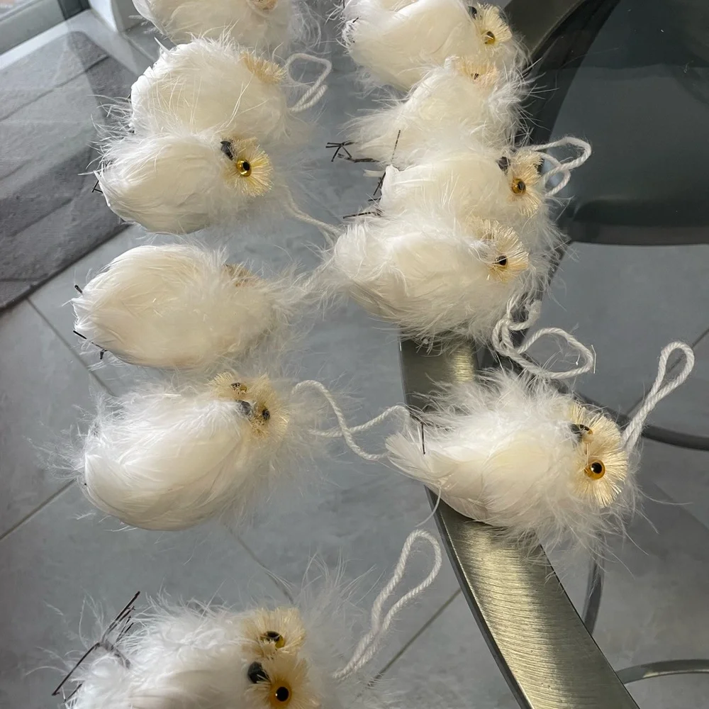 West Elm White Fluffy Owl Decorations